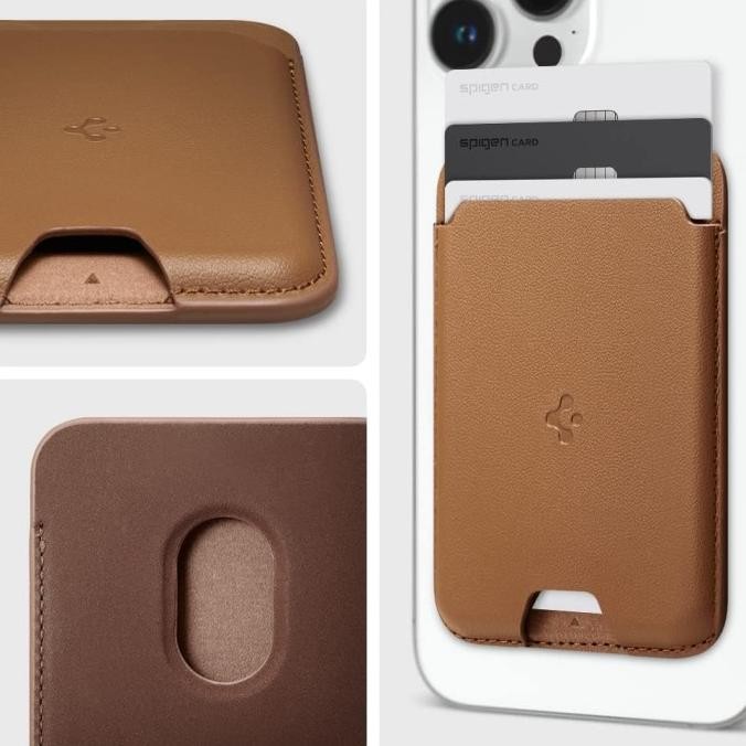 TERLARIS - Spigen 3 Cards Valentinus MagSafe Card Wallet Holder MagFit Magnetic PU Leather Slim iPho