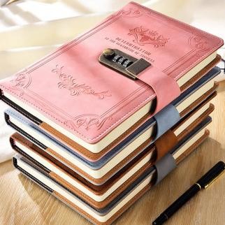 

Promo!! Buku Catatan Kunci Password Harian Notebook Cover Kulit A5