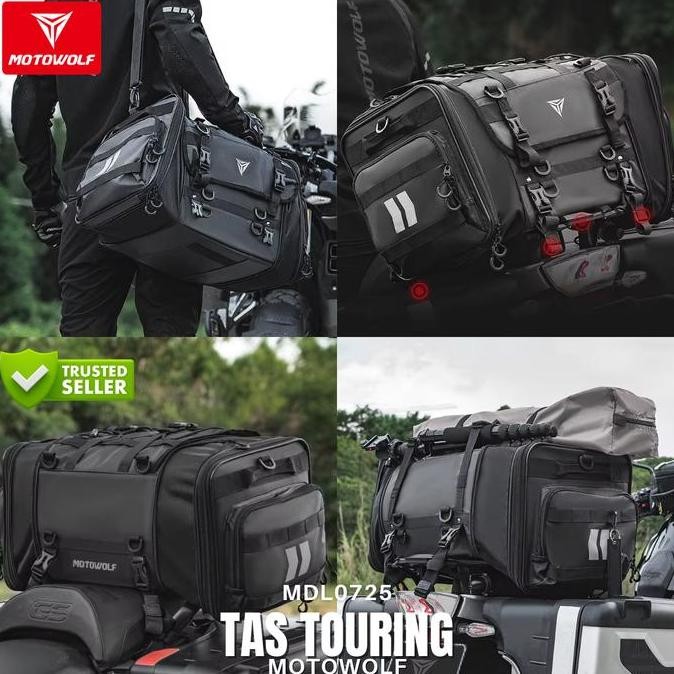 Tas Motor Belakang Motowolf  Tas Touring Motor Waterproof Multifungsi