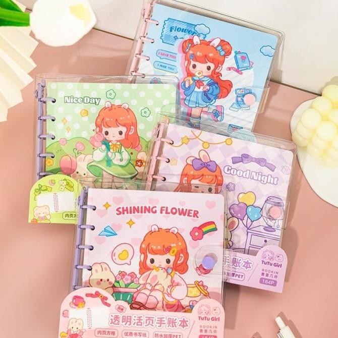 

Promo!! 1 Set Ring Binder Girl Notebook Planner Catatan Buku Girl Diary Book