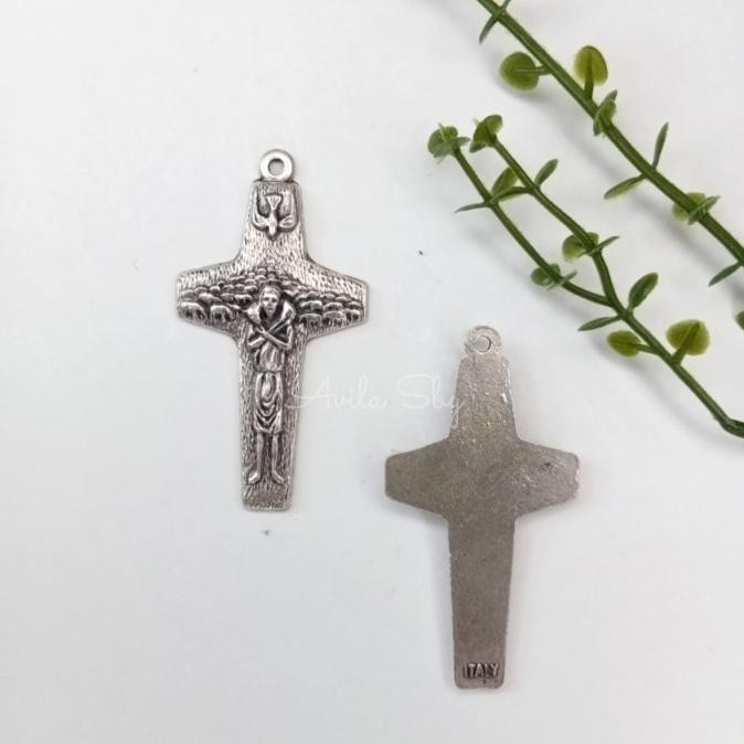 

~^~^~^] Salib Bandul Pope Francis 4.3cm Rohani Katolik