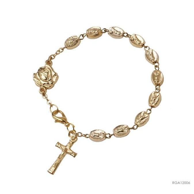 +++++] Rosario Gelang Metal Fatima Gold Chain Rohani Katolik