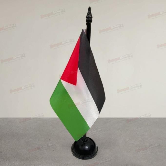 Bendera Meja Palestina + Tiang Pataka Meja
