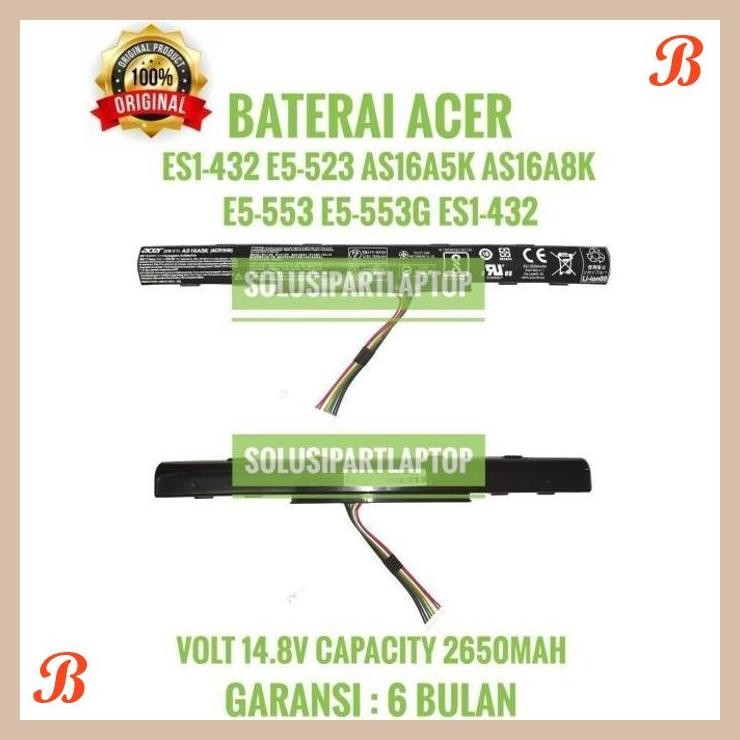 | SL | BATERAI ACER ASPIRE ES 14 ES1-432 SERIES AS16A5K ORI HIGH