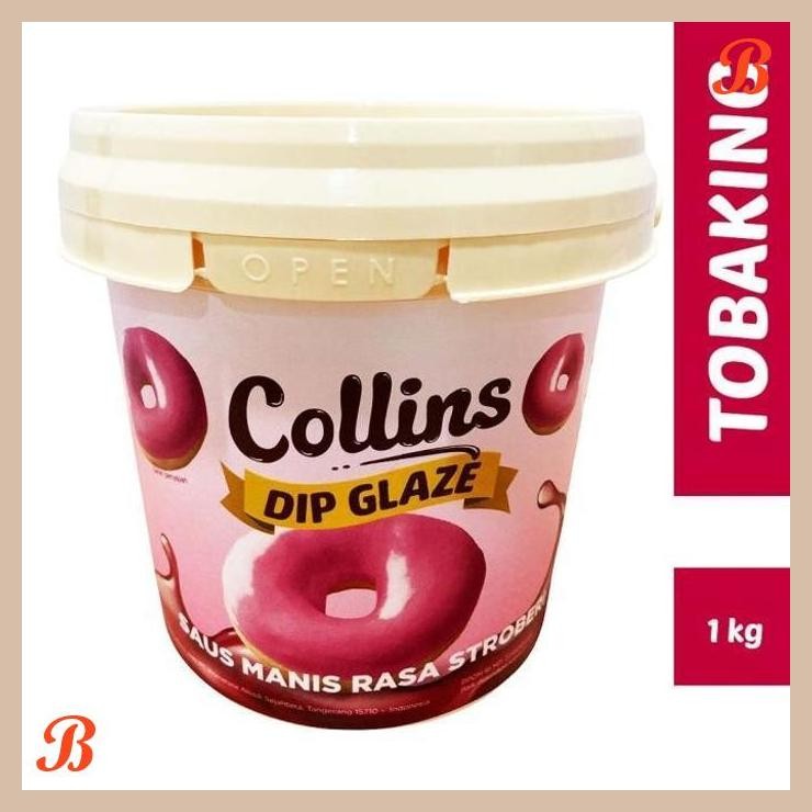 

| RMP | COLLINS DIP GLAZE STRAWBERRY 1KG TOPPING STROBERI KUE DONUT PISANG