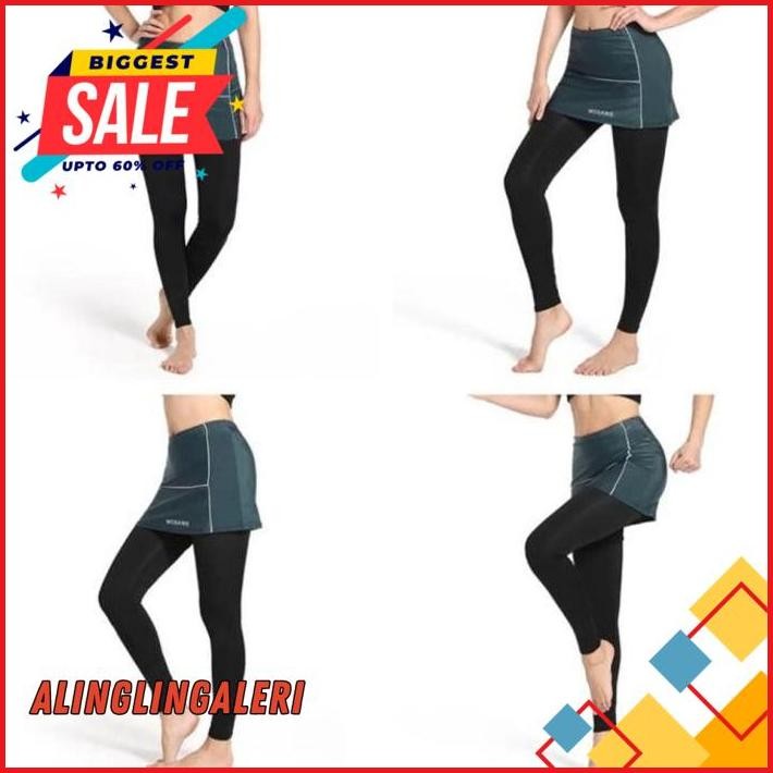 WOSAWE CELANA ROK WANITA PANJANG KETAT BERPADDING GEL BIRU NAVY BERKUALITAS TINGGI