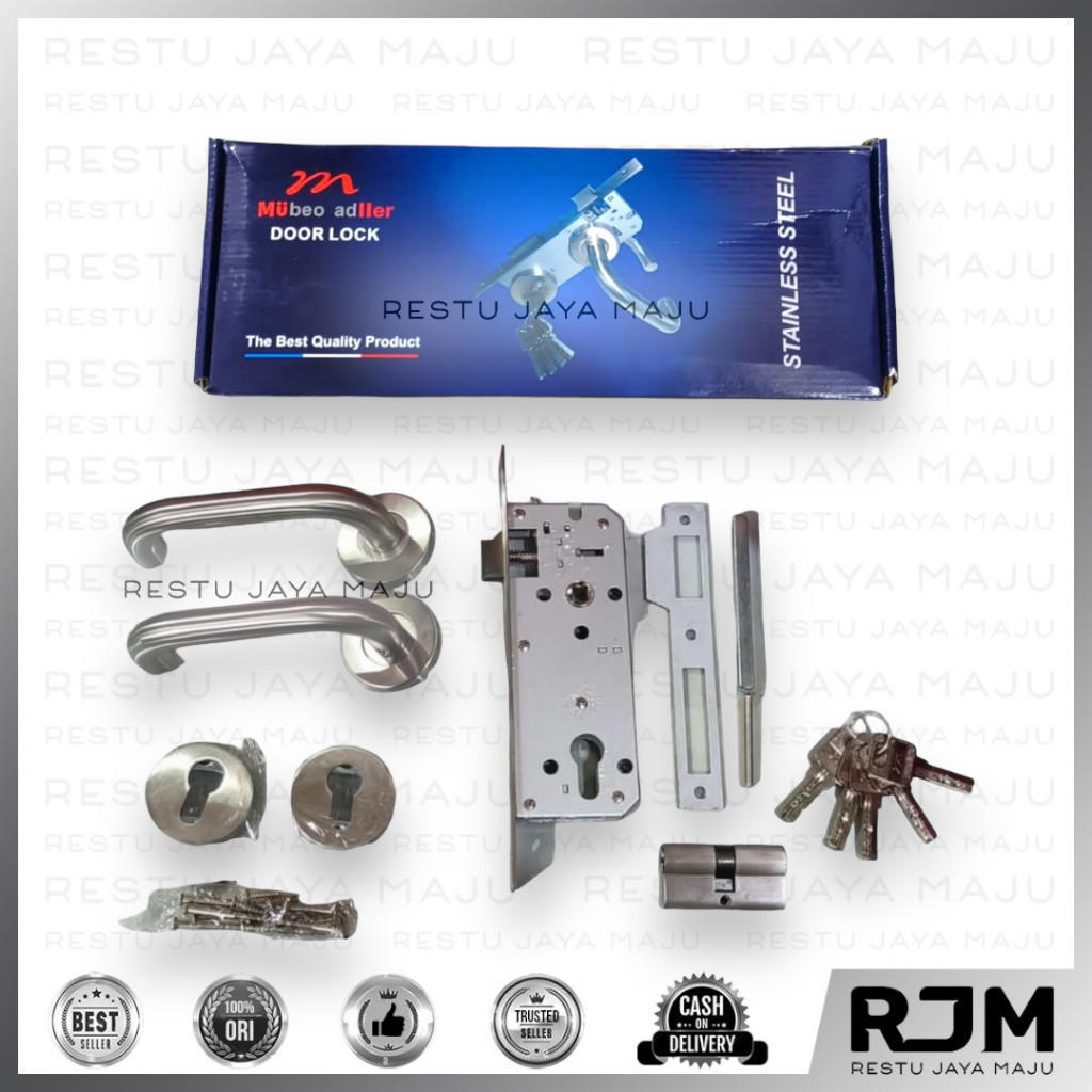 MULLER Roll Set 8002 Stainless Pegangan Handle Gagang kunci  Pintu Rol  rj