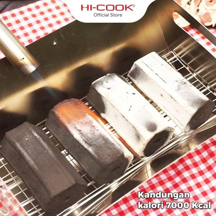 Grosir Hi-Cook Arang Briket Bbq Hexagonal Premium Quality 1 Box Berat 1,6 Kg