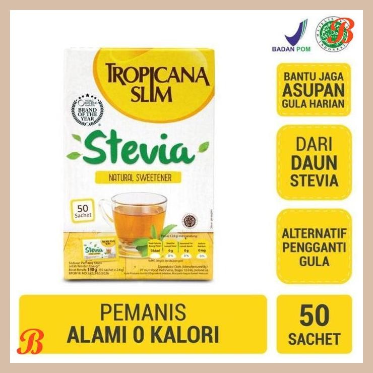 

| RMP | TROPICANA SLIM STEVIA NATURAL SWEETENER 50 SACHET PEMANIS ALAMI DIET