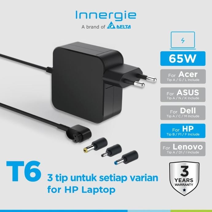 Innergie Laptop Charger T6 65W 45W For Hp New Stok