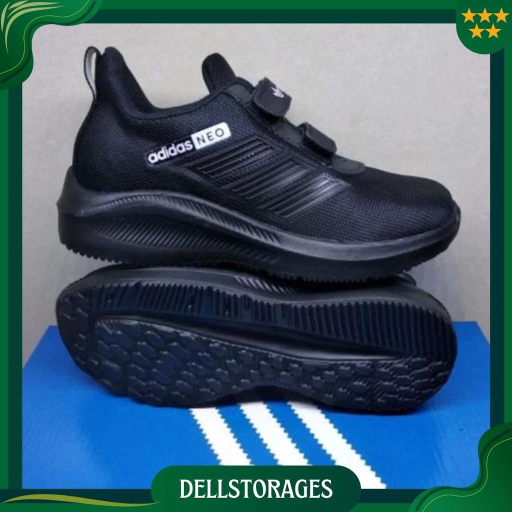 Sepatu Anak Sekolah Hitam Tk Sd Smp Paud Adidas//Nike Bordil Usia 4-15 Tahun Sepatu Anak Sekolah Hit