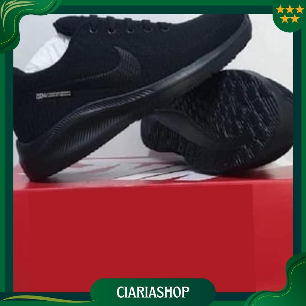 Sepatu Sneakers Sekolah Anak Perempuan Laki Laki Pria Wanita Sd Smp Sma Cewek Cowok Hitam Polos Full