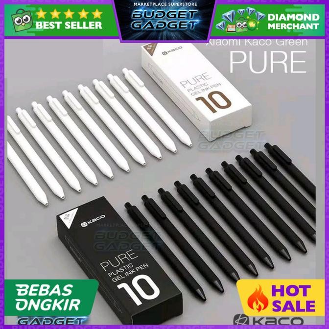 

Promo!! Kaco Pure Pena Pulpen Bolpoin Gel 0.5Mm 10 Pcs - Xm0340 (Black Ink)
