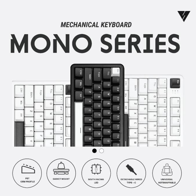 TERBARU - VortexSeries MONO SERIES Gasket Mount Mechanical Keyboard 65 75 87 / TKL Layout | Vortex S