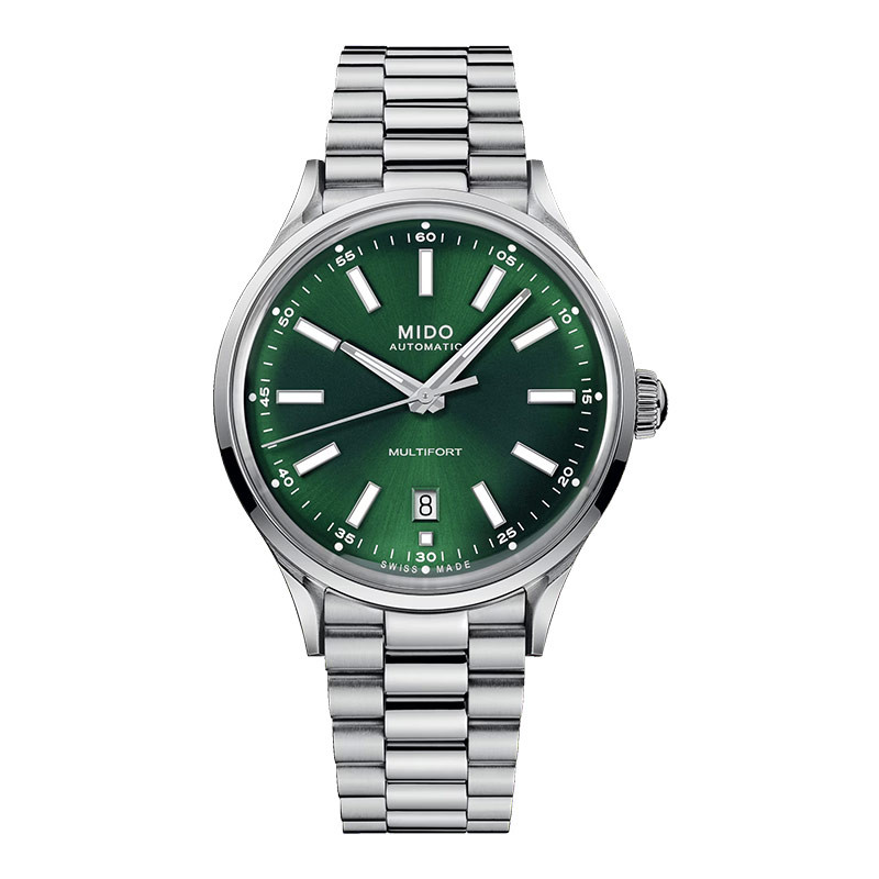 Jam Tangan Pria MIDO Multifort M040.407.11.091.00 Patrimony Powerwind Green Dial Stainless Steel Str