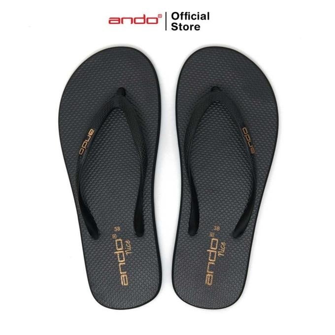 ANDO OFFICIAL SANDAL JEPIT NICE PREMIUM WANITA DEWASA - HITAM/EMAS SANDAL WANITA ELEGAN TERLARIS 100