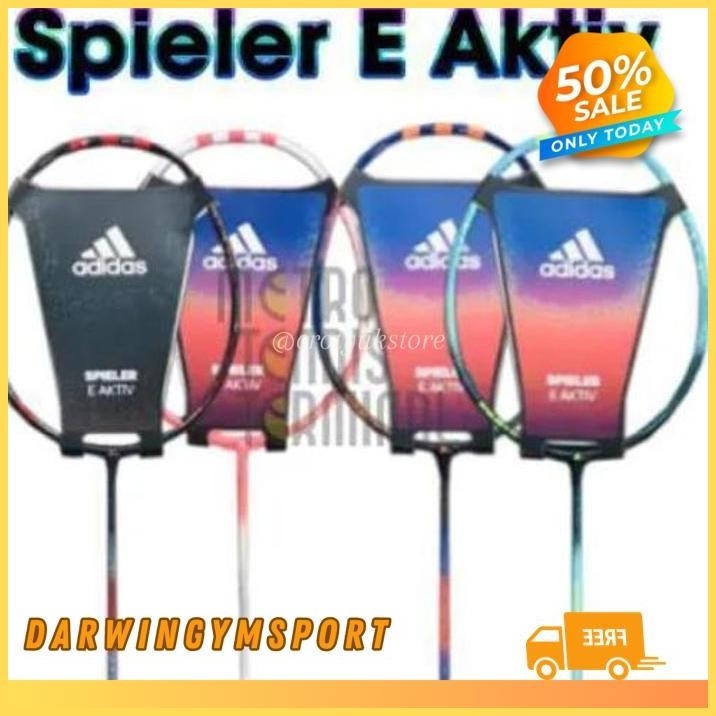 RAKET BADMINTON ADIDAS SPIELER E-AKTIV ORIGINAL 100% +COVER BERGARANSI EKSLUSIF