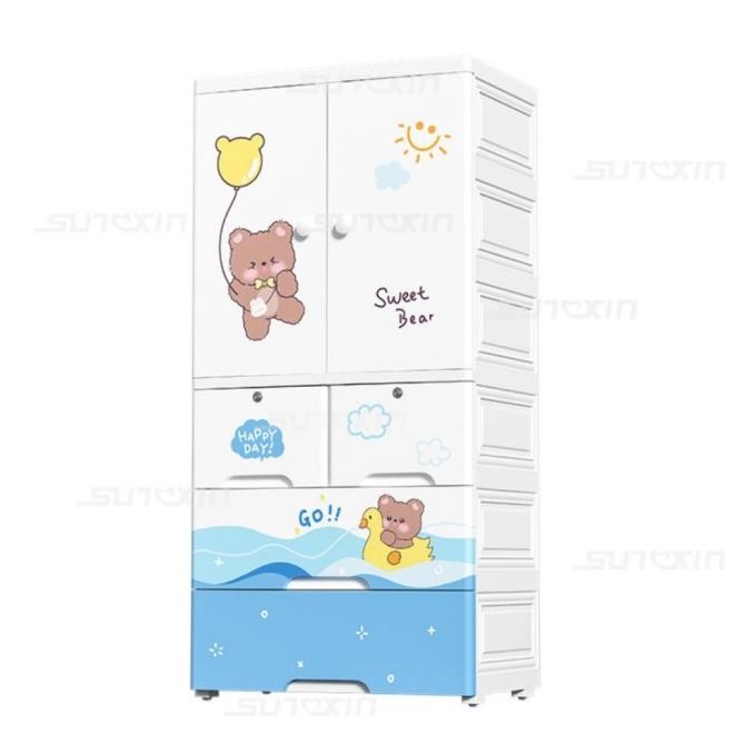 Murah SUNXIN Lemari Plastik Pakaian 65CM S91 / Lemari Pakaian Anak Non COD