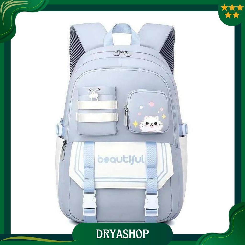 Tas Ransel Sekolah Anak Sekolah Perempuan Sd Smp Beautiful Happy Summer Full Paket Premium Terbaru K