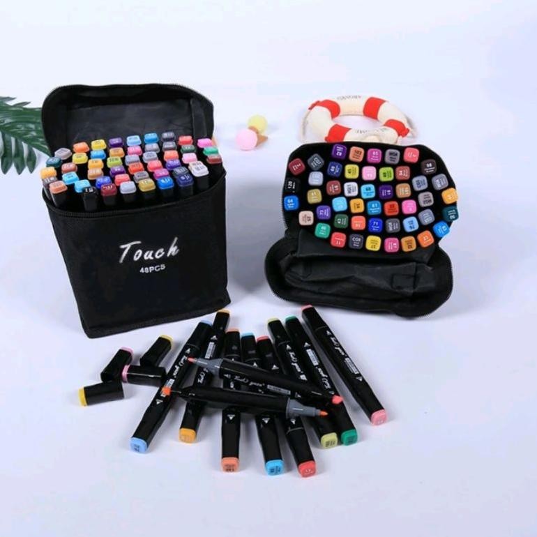 

VIRAL Spidol warna warni 1 set sketch marker 2 tip touch marker / hightune spidol sketsa spidol umum / spidol brush animation markers / touch spidol dual side rine art marker / set multi color spidol Ex45