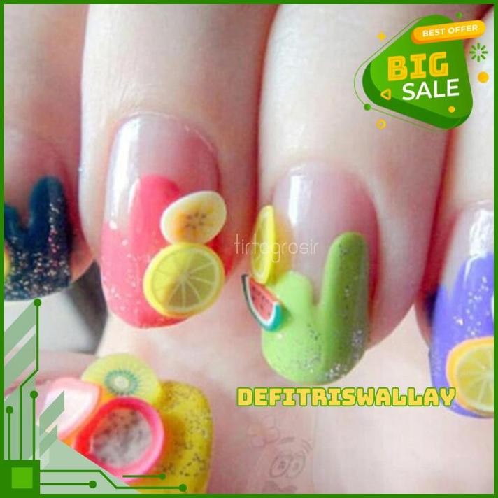HIASAN KUKU NAIL ART TIPS FILLER SLIME FRUIT 1000PCS HIASAN KUKU BUAH TERMURAH