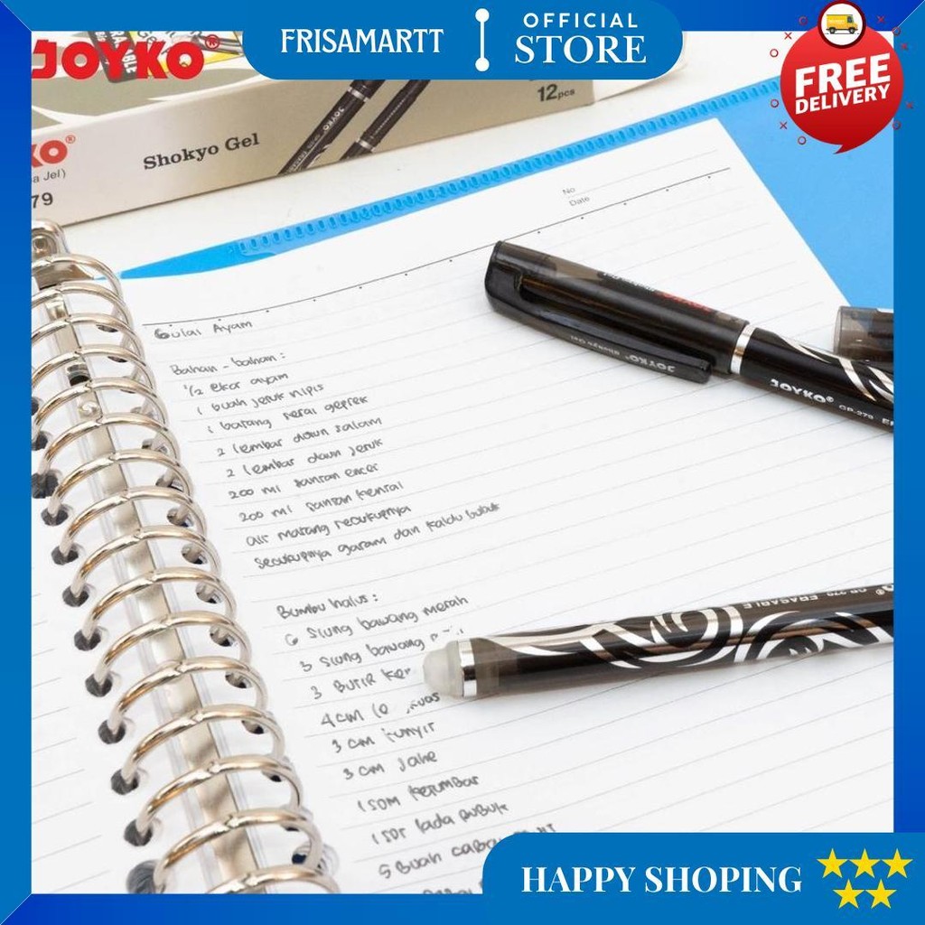 

Joyko Erasable Gel Pen Hitam Biru Pulpen Pen Bisa Dihapus Joyko Lusin Gp-279 [12Pcs] D Promo Puncak