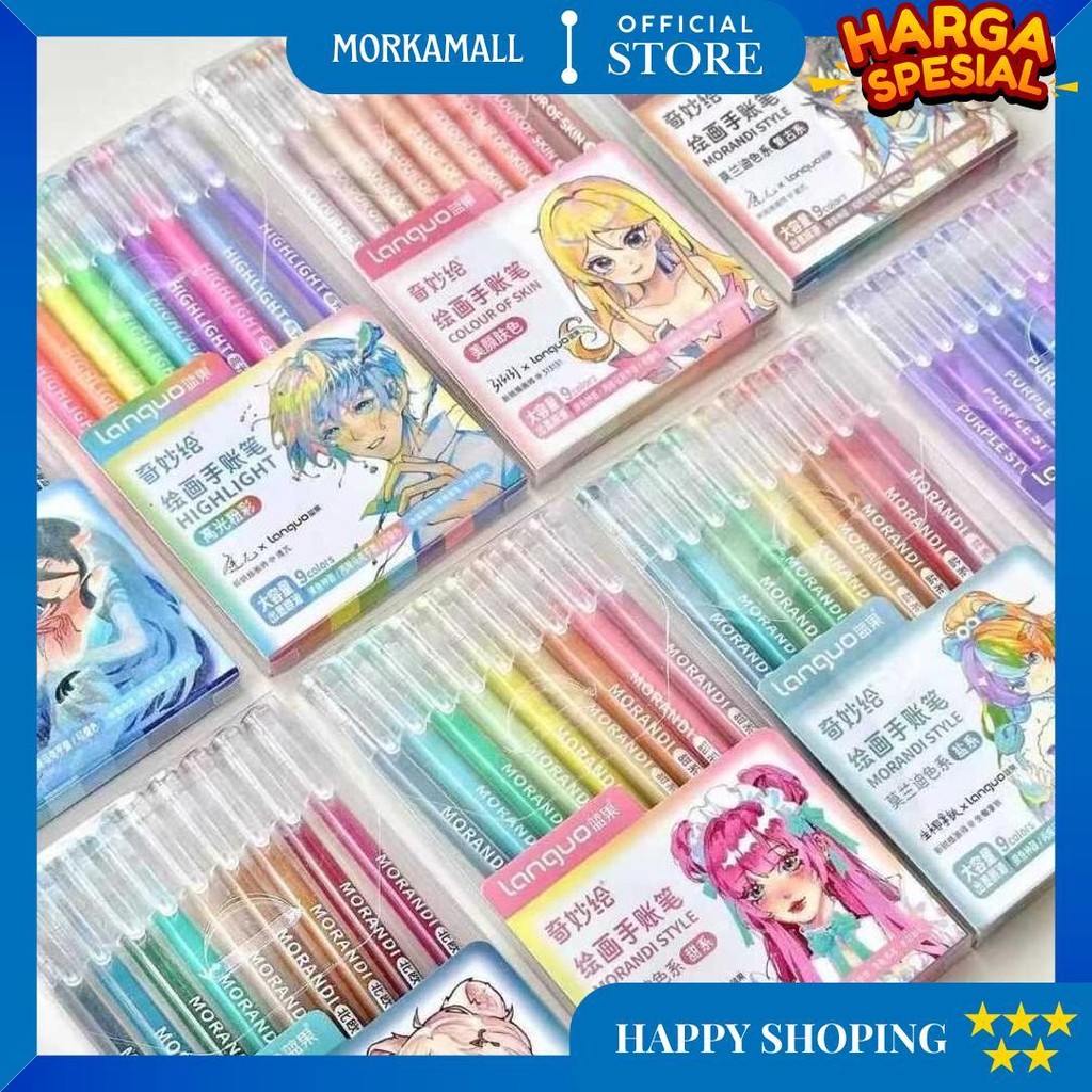 

Surabaya Winzige 9Pcs Pulpen Gel Set / Pulpen Warna Warni / Gel Pen 0.5Mm / Pena Aesthetic Morandi Pastel Warna / Pulpen Coloring Alat Tulis Stationery D Sale