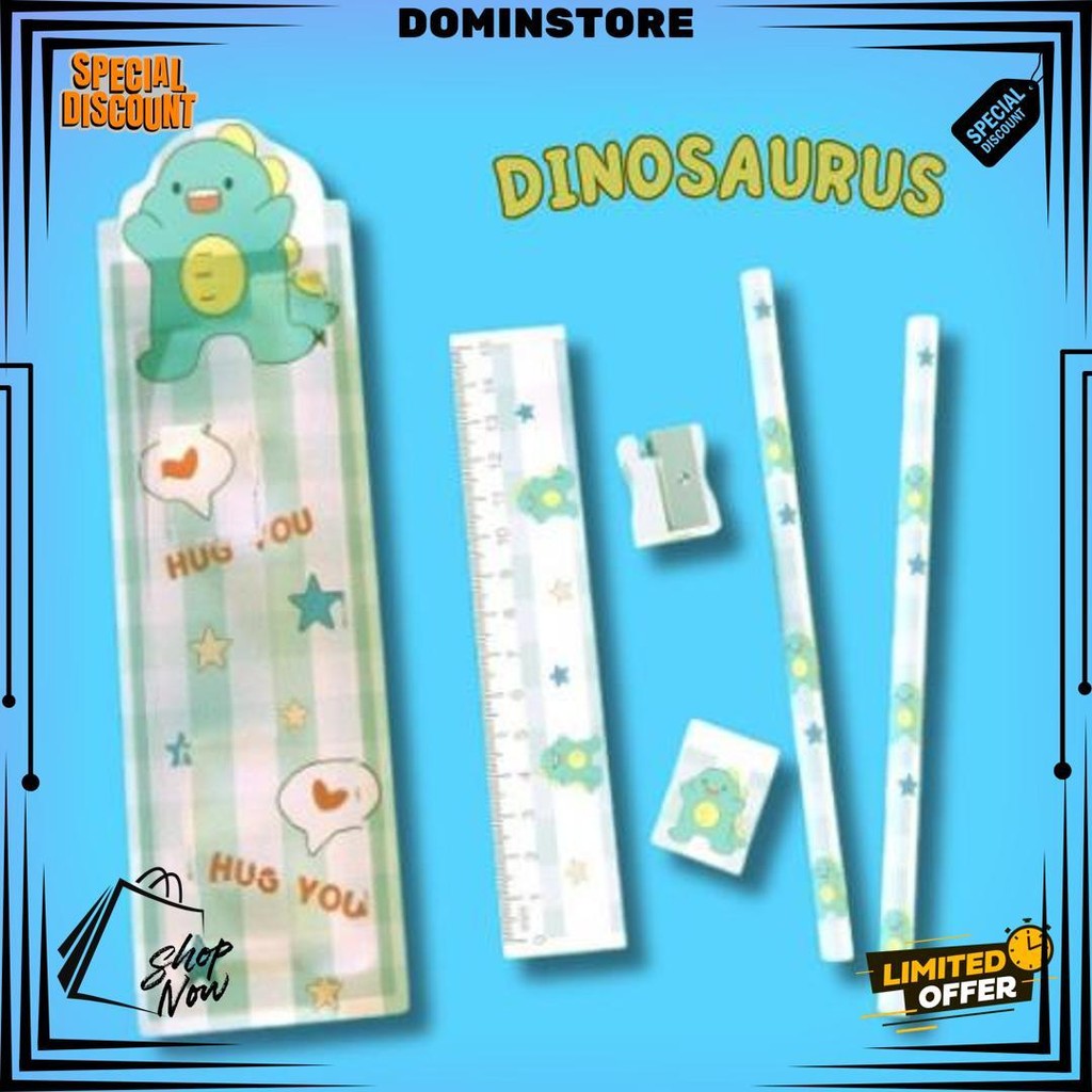 

1 Set Alat Tulis Anak Lucu / 1 Set Alat Tulis Isi 5 (5In1) D Termurah