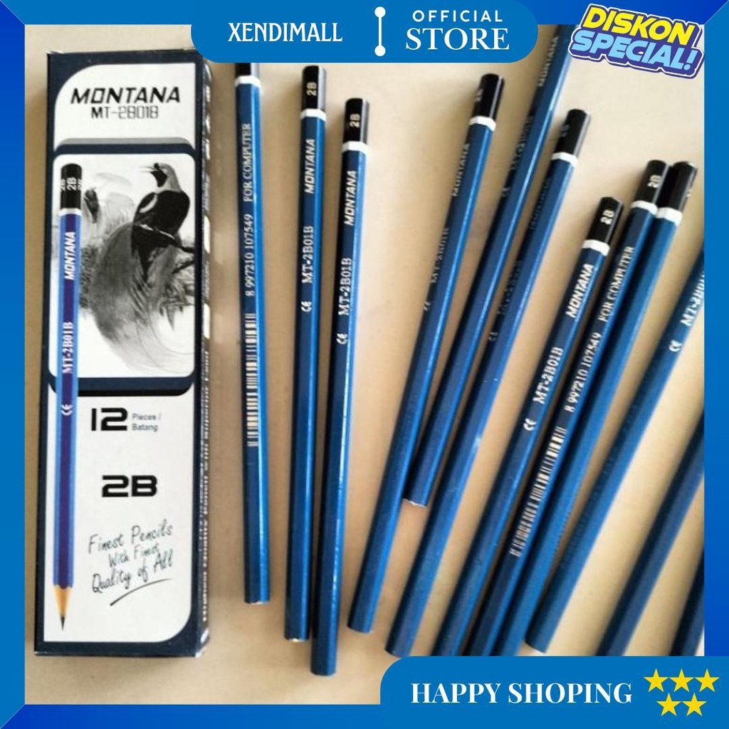 

[Lusin/12Pcs] Pensil 2B Montana/ Lapiz/ Milton/ Mypencil D Terlaris