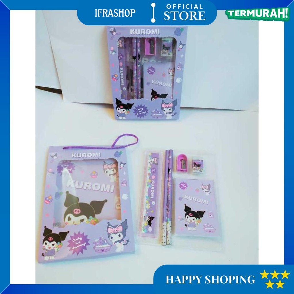 

Gift Set Alat Tulis Sekolah 6 In 1 Sanrio - Alat Tulis Pensil Sanrio Kuromi / Melody - Chinamorol - Set Alat Tulis 6 In 1 Motif Sanrio Atk Set D Promo 4.4
