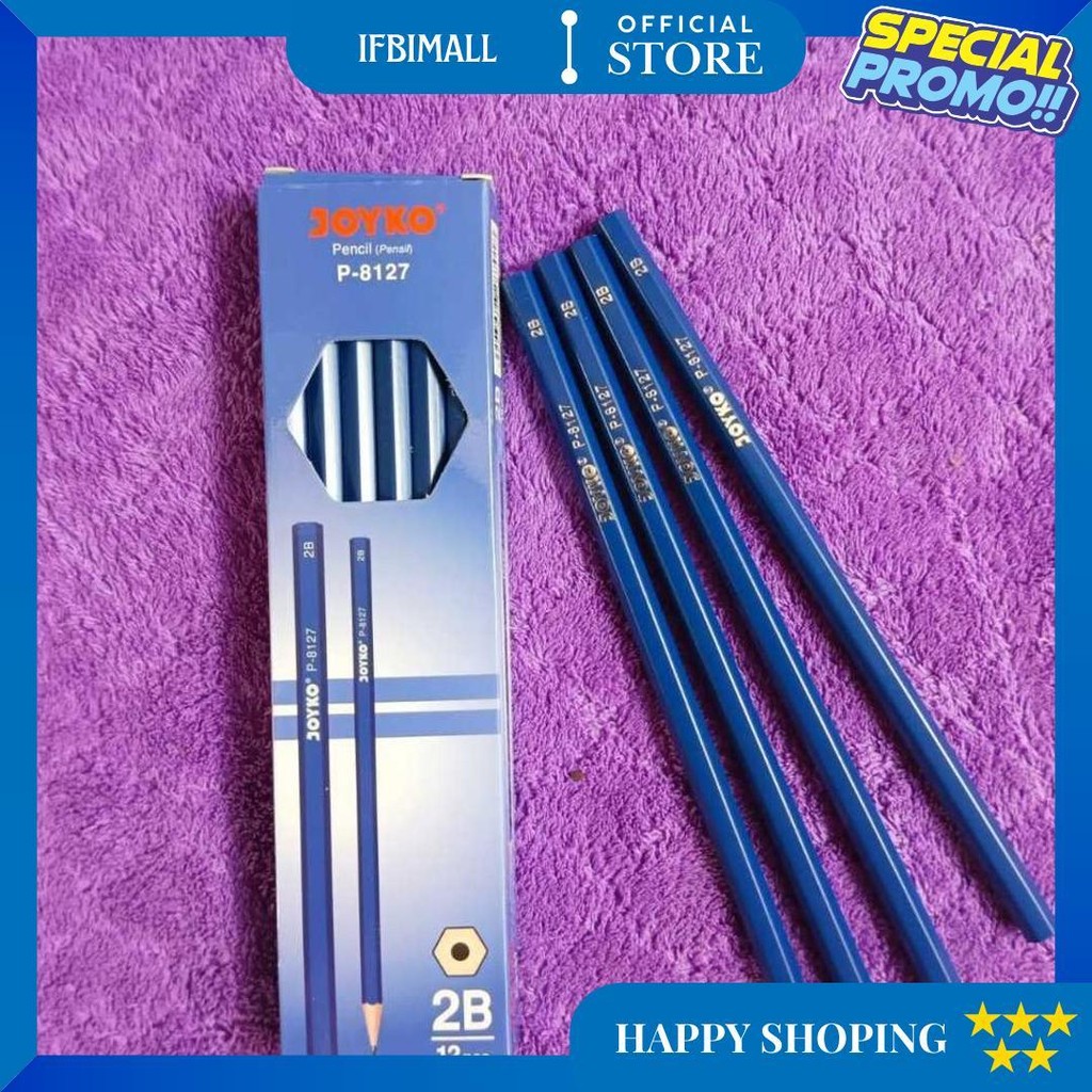 

(1Pack=12Pcs) Pensil Joyko P-8127 2B D Termurah