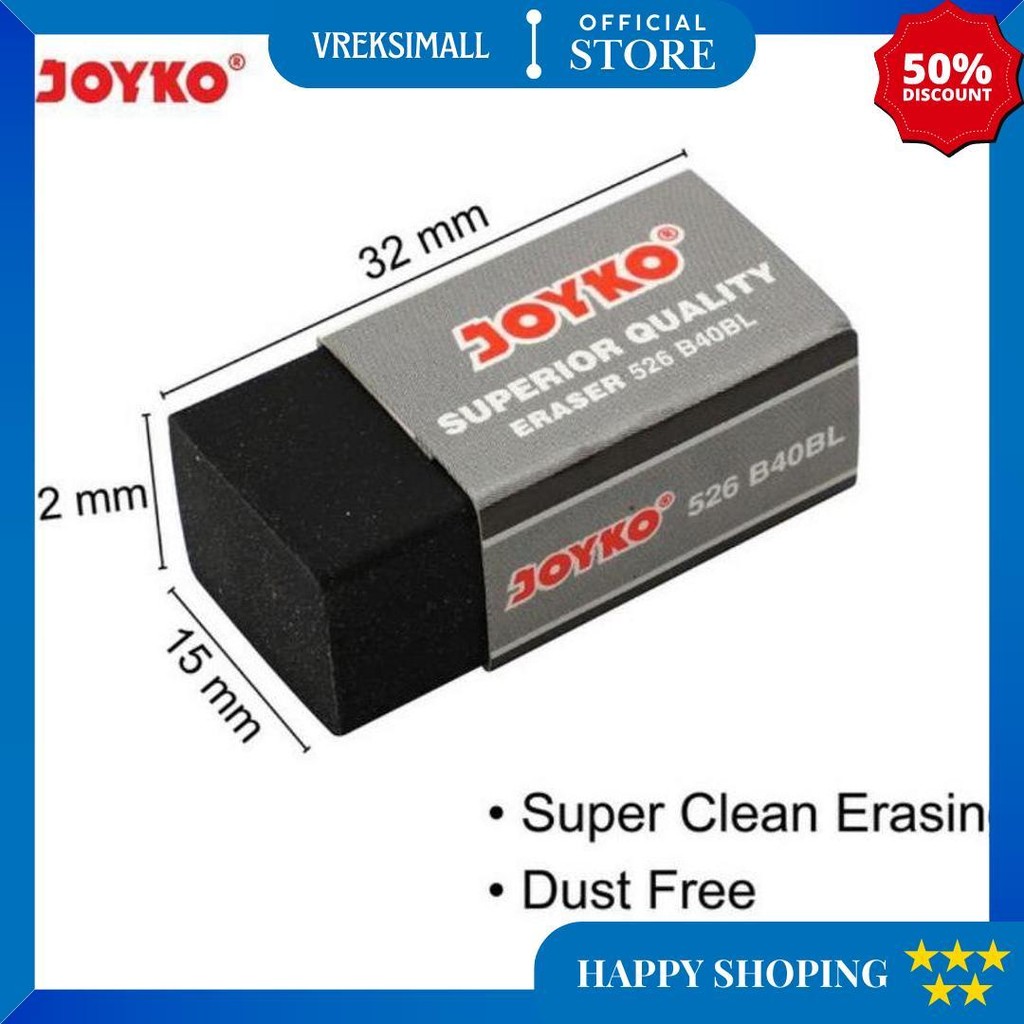 

Eraser Penghapus Joyko Hitam Eb (Isi 20 Pcs) D Cod