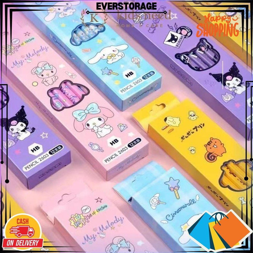 

(12 Pcs) Pensil 2B Hb Karakter / Pencil Kayu 2B Hb Fancy Kartun Lucu D Sale