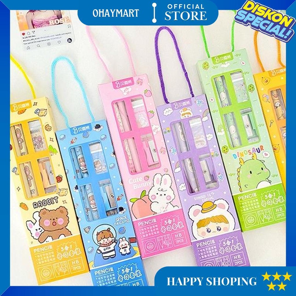 

Gratis Ongkir - S5989 Set Alat Tulis 5 In 1 / Set Alat Tulis Kartun / Set Alat Tulis 5 In 1 Lucu / Set Alat Tulis Anak Motif Kartun D Promo 4.4