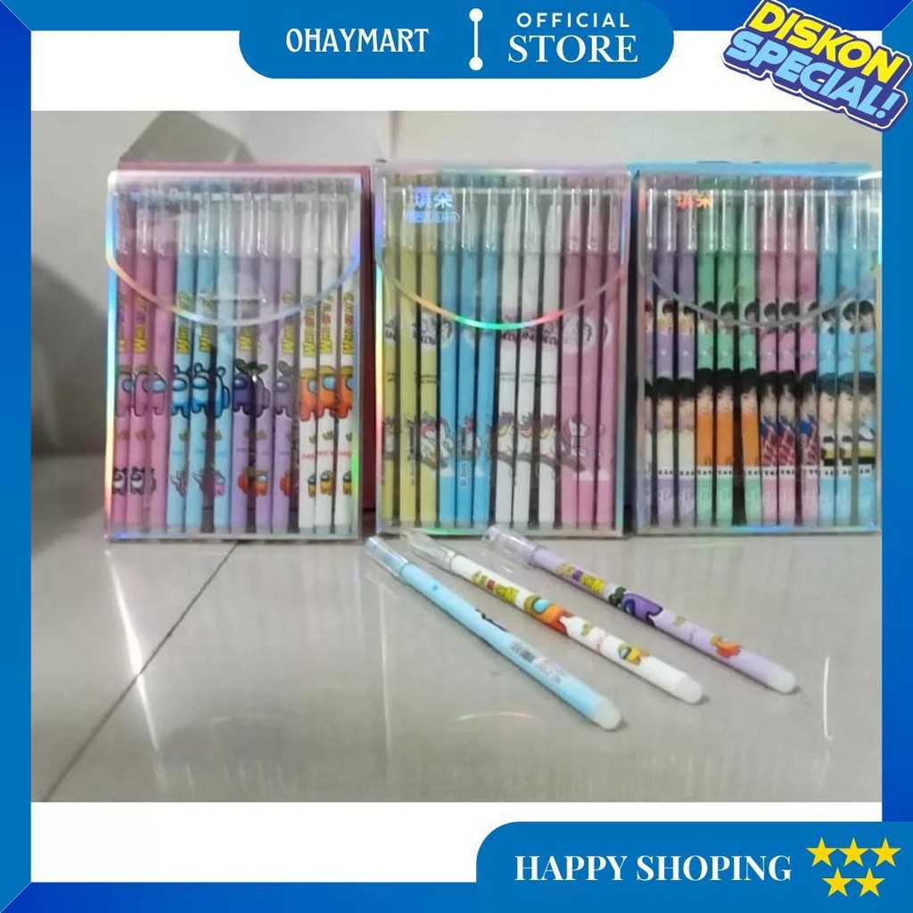 

( Ji ) 1 Lusin Pulpen Gel Motif Lucu Bisa Hapus / Pulpen Bisa Dihapus Non Box Tinta D Termurah