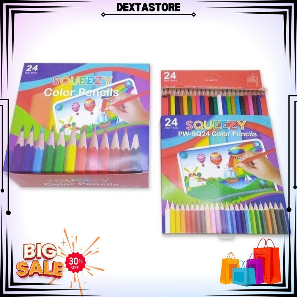 

Pensil Warna Squeezy - Panjang [24 Warna] - Sq24L D Terlaris