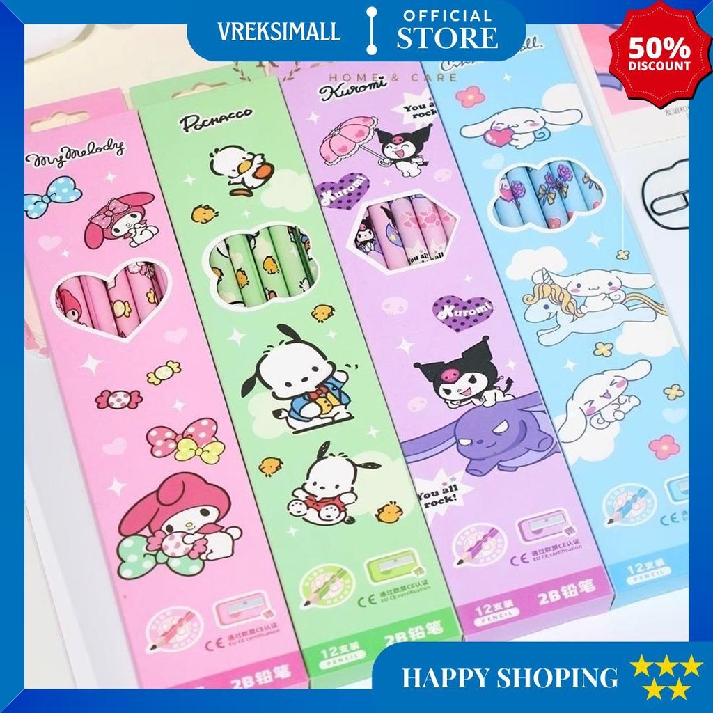 

(12 Pcs) Pensil 2B Hb Karakter / Pencil Kayu 2B Hb Fancy Kartun Lucu D Best Seller