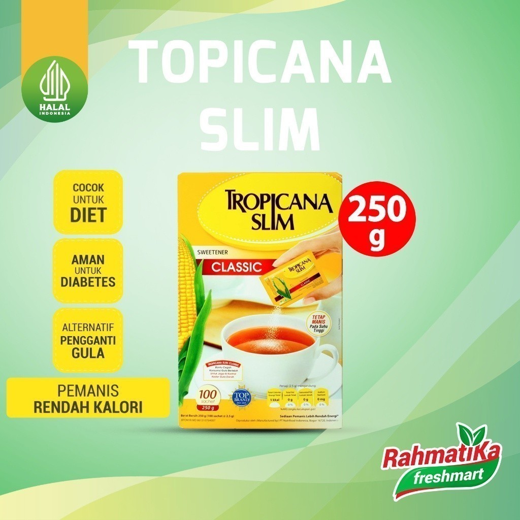 

Tropicana Slim Sweetener Classic / Pengganti Gula 100 sachet 250 gram