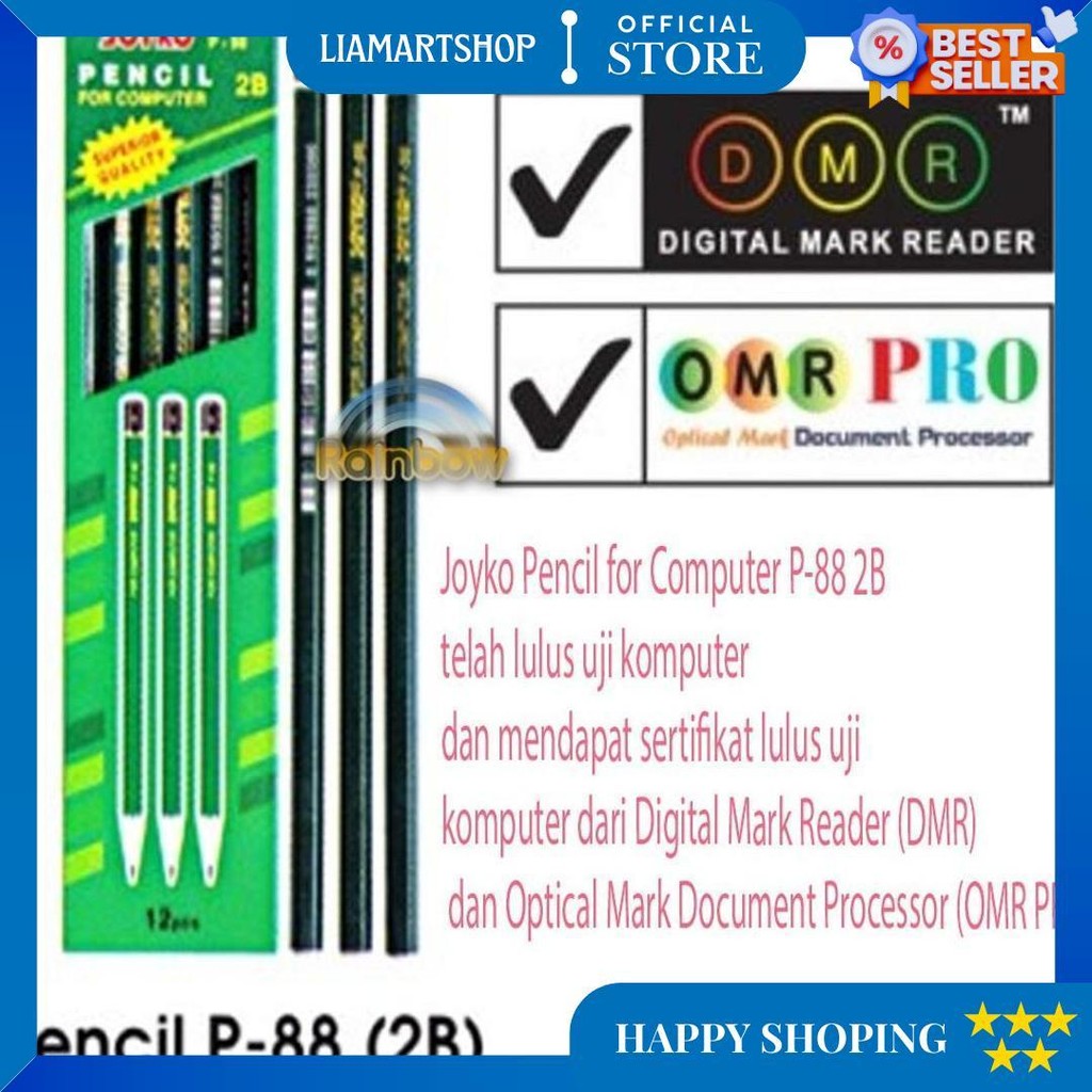 

Pensil 2B Joyko P-88 Hijau (12Pcs) / Pensil Komputer / Pensil Un / Pensil Ujian / Pensil Murah D Termurah