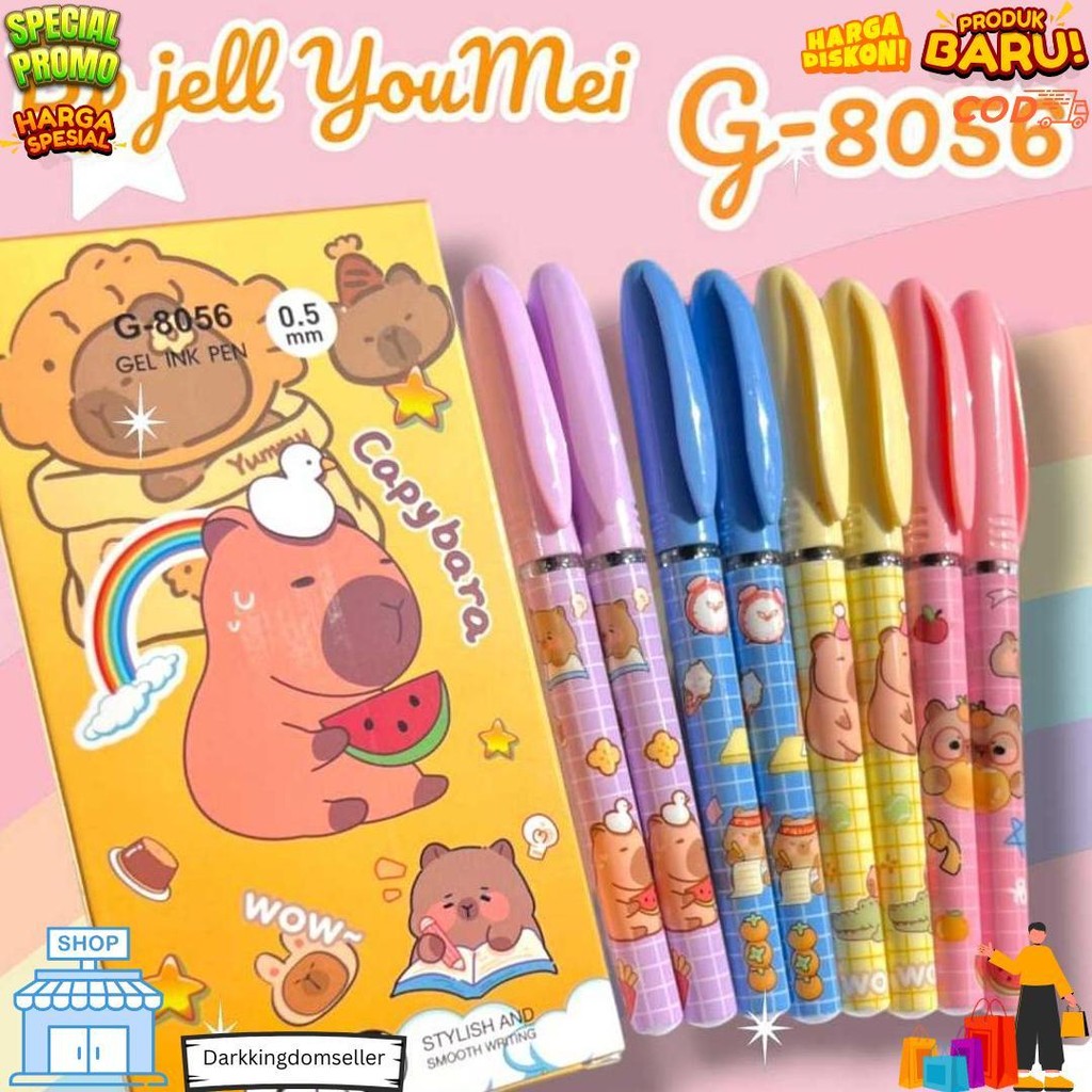 

(12Pc) Pen Gel Motif Kuromi Sanrio Cinnamoroll Pena Ballpen Ipen Labubu D Cod