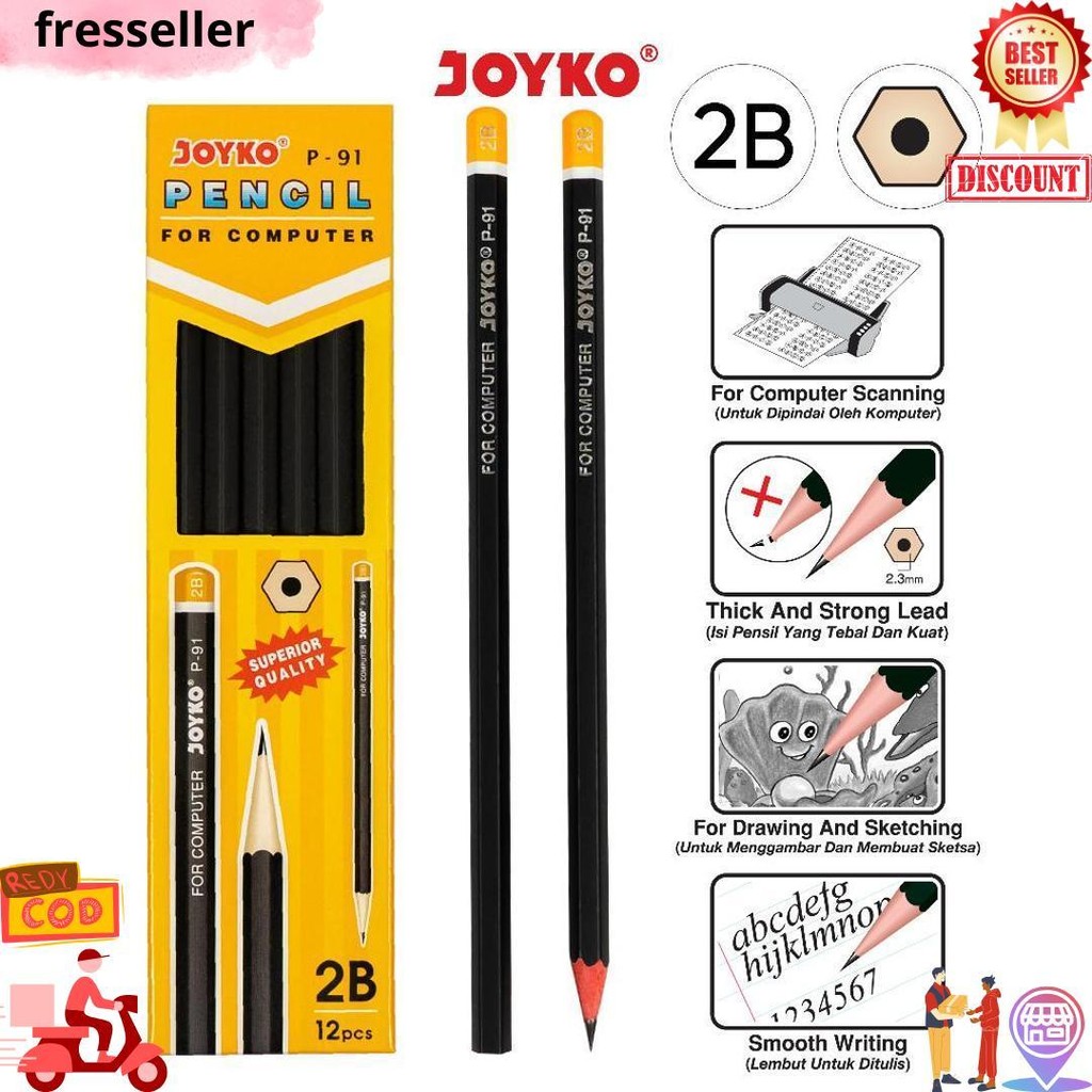 

Pencil Pensil Joyko P-91 2B 1 Box 12 Pcs D Promo Puncak