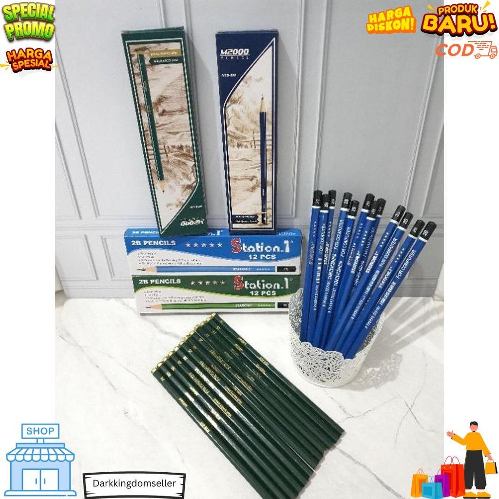

(12Pc) Pensil 2B Murah/Pensil Biru/Pensil Hijau/Pensil Anak (Wajib Baca Deskripsi!!!) D Promo 4.4