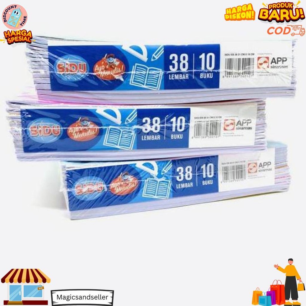 

(1Pak) Buku Tulis Sidu 38 Buku Sinar Dunia 38 Lembar 1 Pack Isi 10 Pcs / Buku Sidu 38 D Promo Puncak