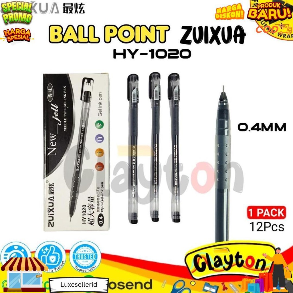 

Ballpoint Pulpen Gel Pen New Gel 0.4 Zuixua-Hitam 12Pcs Pulpen 1 Pack Ballpoin Gel Bolpoin Bulpen D Best Seller