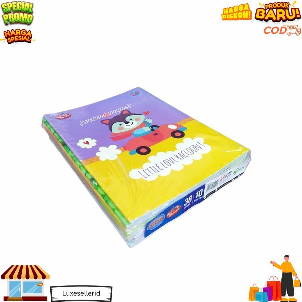

Buku Tulis Sinar Dunia 38 Lembar (Sidu) Ukuran Qwarto Cover Random - Pack (10 Buku) D Terlaris