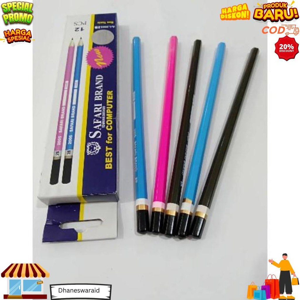 

12Pcs - Pensil Safari 2B 3 Warna D Sale
