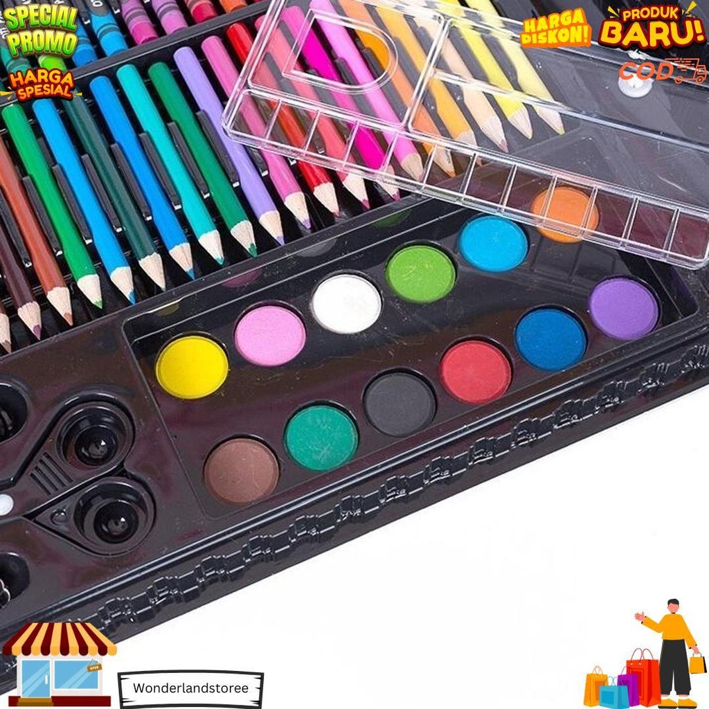 

Crayon Set Peralatan Gambar & Lukis Pensil Warna/ Art Set Isi 150 Pcs Kualitas Premium D Gratis Ongkir