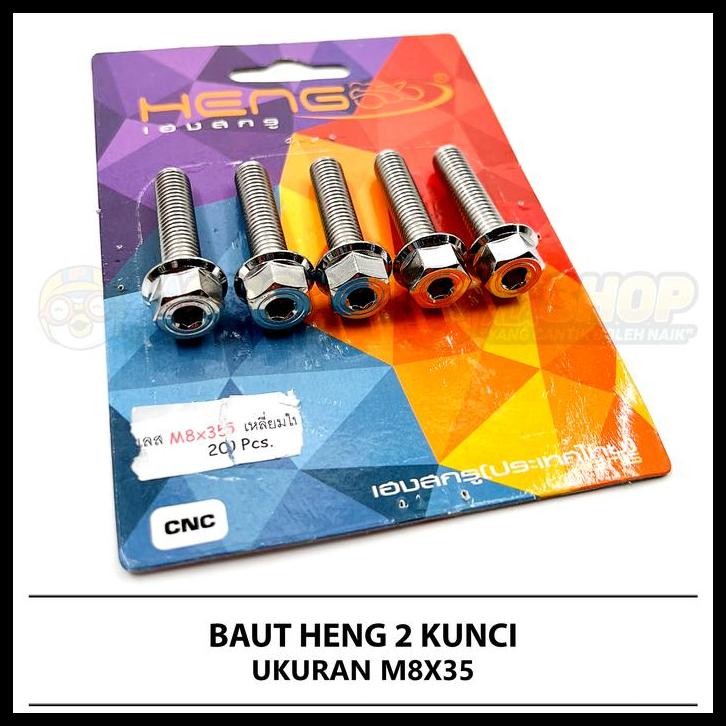 BAUT PROBOLT SHOCK BELAKANG M8X35 VARIO PCX ADV 125 150 160 BEAT SCOOPY STYLO HENG 2 KUNCI STAINLESS
