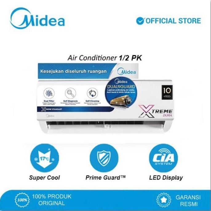 Murah AC 1/2PK Midea MSFC 05CRN1 R32 0.5PK AC Midea MSFC-05CRN1 0.5PK R32 Non COD