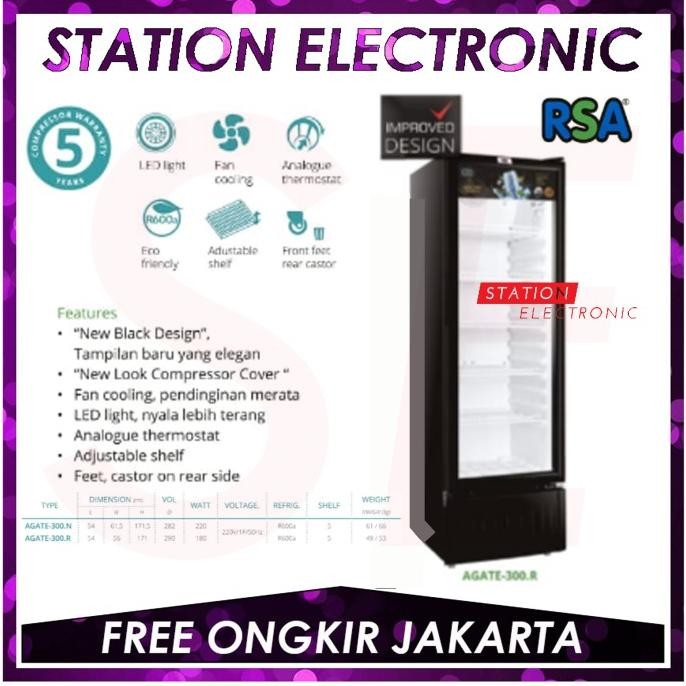 Murah GEA/GETRA/RSA AGATE-300 Showcase Cooler Non COD